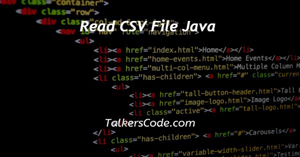 Read CSV File Java