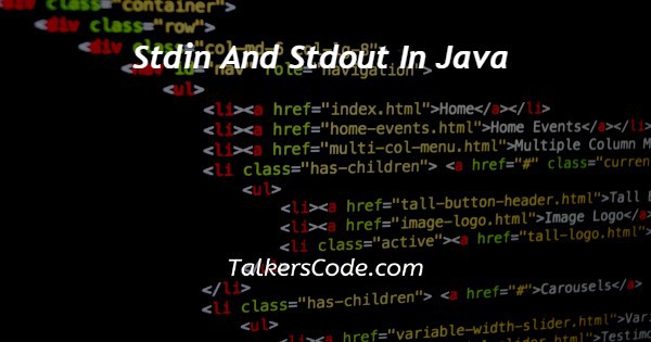 Stdin And Stdout In Java