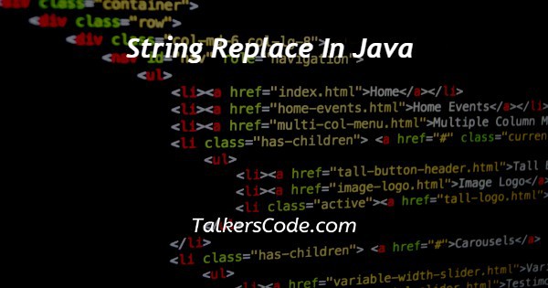 String Replace In Java