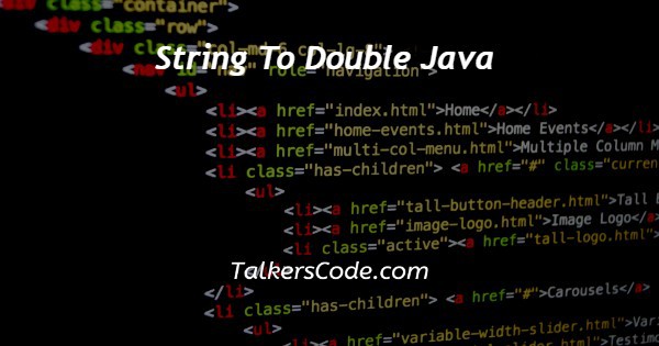 String To Double Java