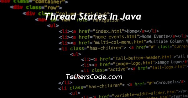 Thread States In Java