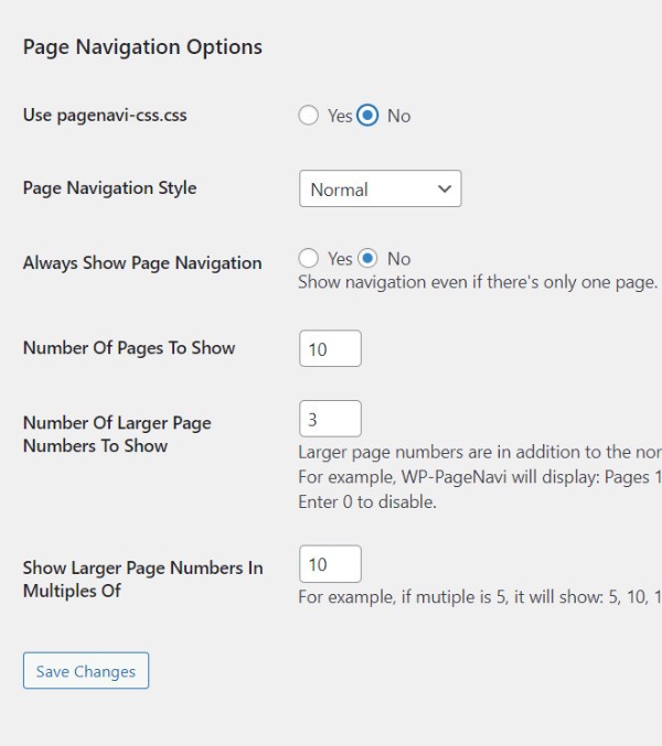 WordPress Pagination With Numbers