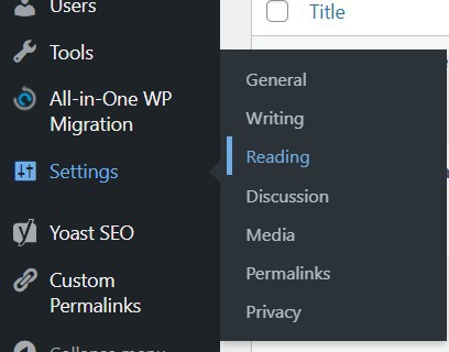 WordPress Static Front Page Template