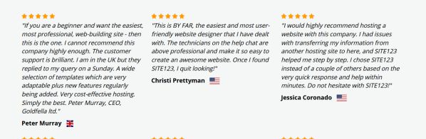 SITE123 reviews