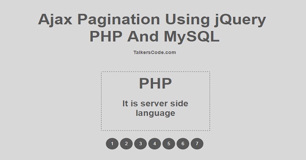 Ajax Pagination Using jQuery, PHP And MySQL