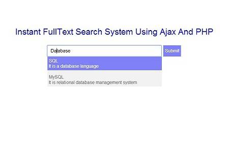 Basic Instant FullText Search System Using Ajax And PHP