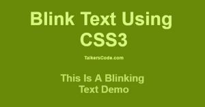 Blink Text Effect Using CSS3