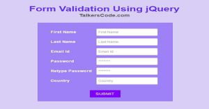 Form Validation Using jQuery